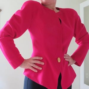 Vintage 100% Wool Pink Blazer Bicci by Florine Wachter, size 4